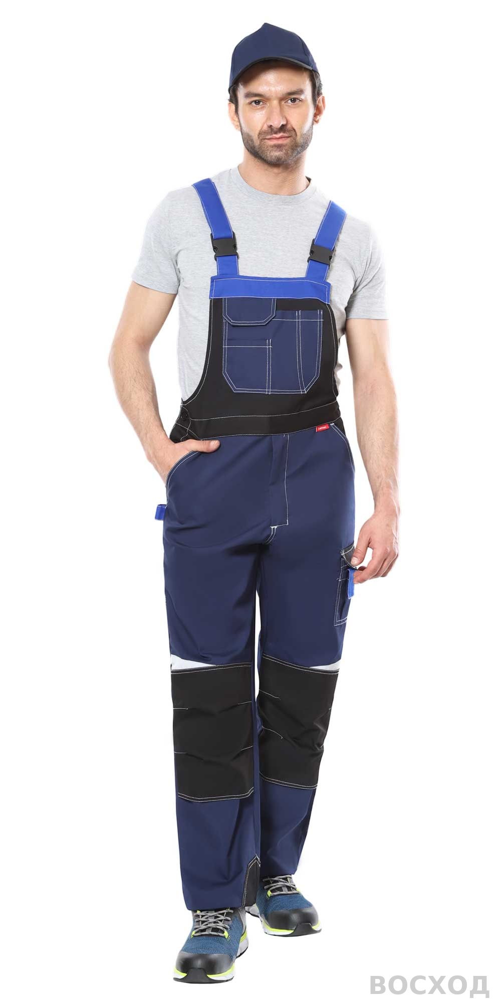 Костюм СИРИУС-ФАВОРИТ-МЕГА куртка, п/к т. с черным и васильковым, СОП