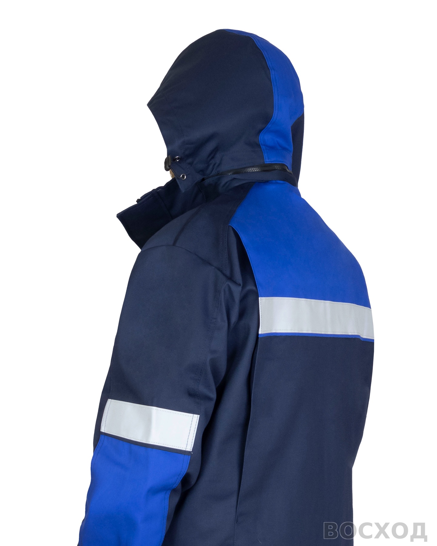 Костюм СИРИУС-ПЕТРОЛ куртка, п/к, темно- с васильковым и СОП, антистат 260 г/кв., ОП, НМВО