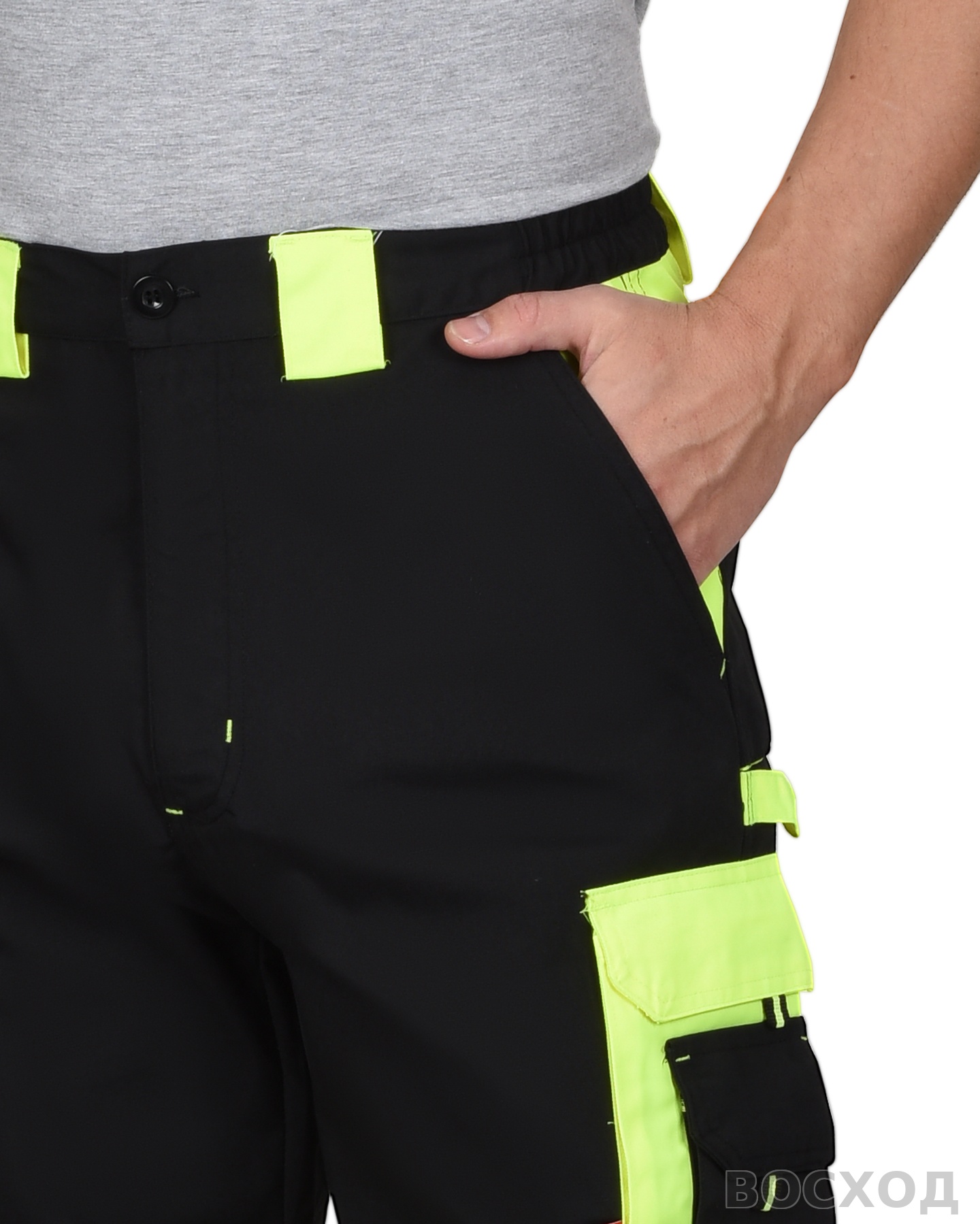 Костюм СИРИУС-ОНИКС куртка, брюки черный с лимонным