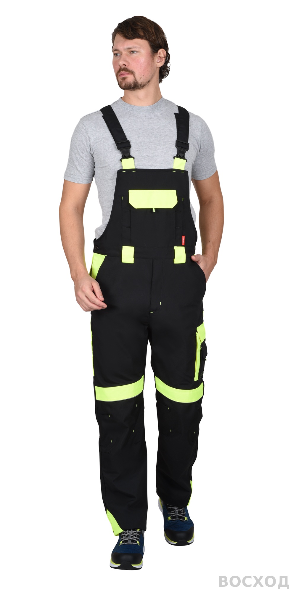 Костюм СИРИУС-ОНИКС куртка, п/к черный с лимонным