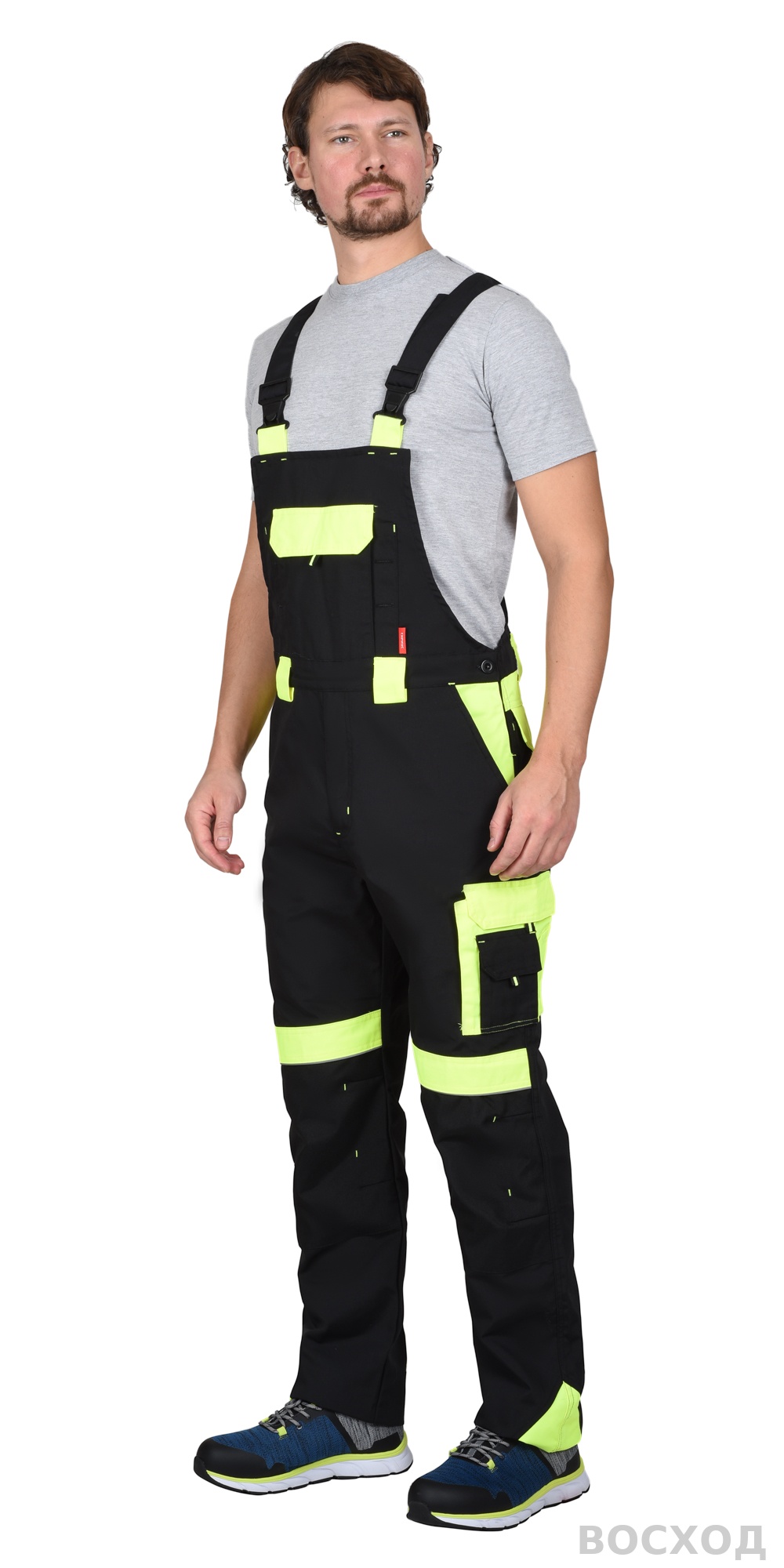 Костюм СИРИУС-ОНИКС куртка, п/к черный с лимонным