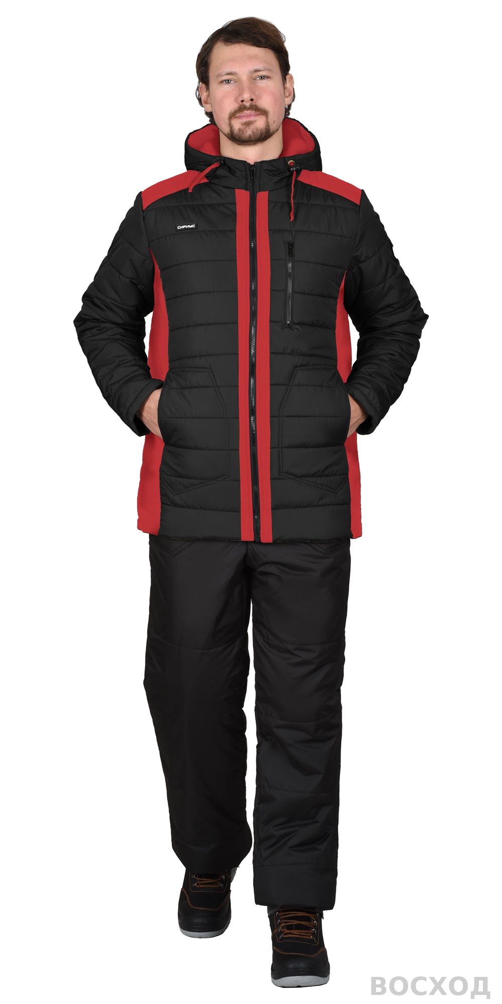 Куртка СИРИУС-УРБАН черная с красным