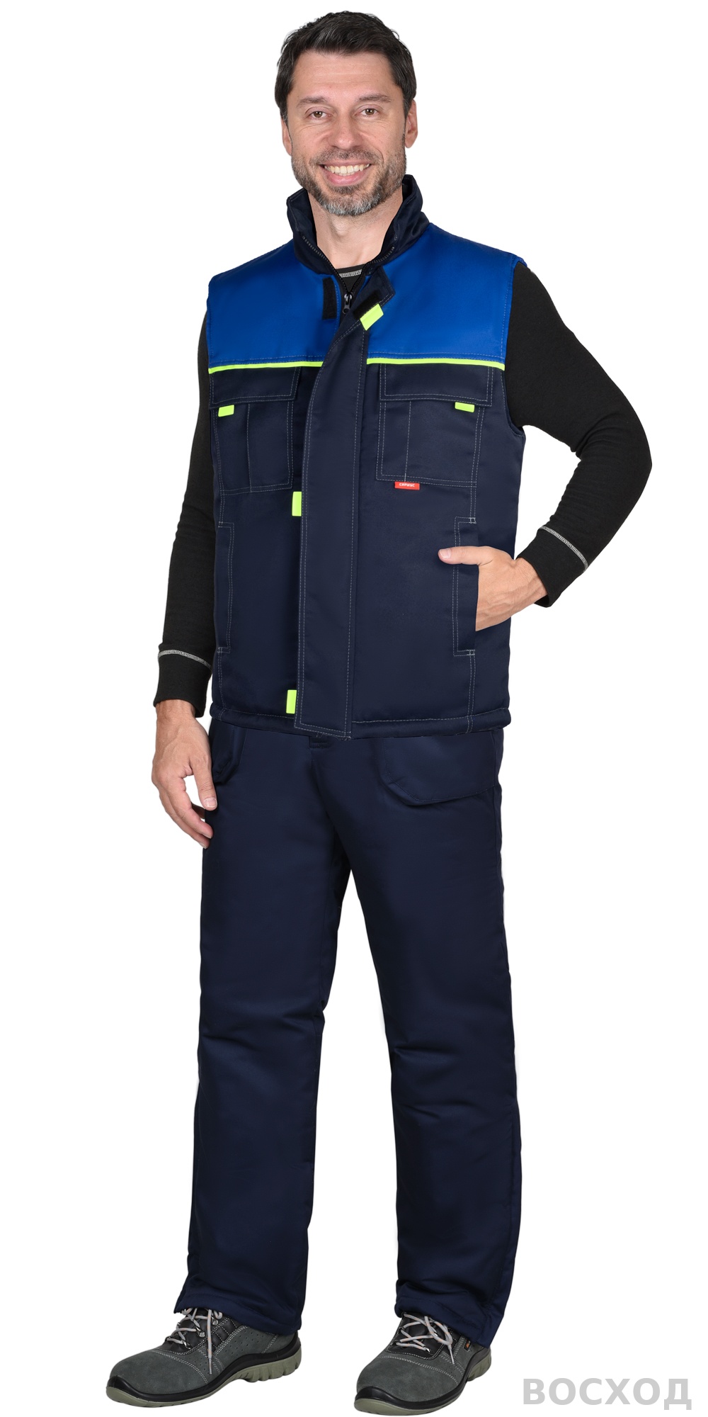 Жилет СИРИУС-ФАВОРИТ мужской, темно- с васильковым