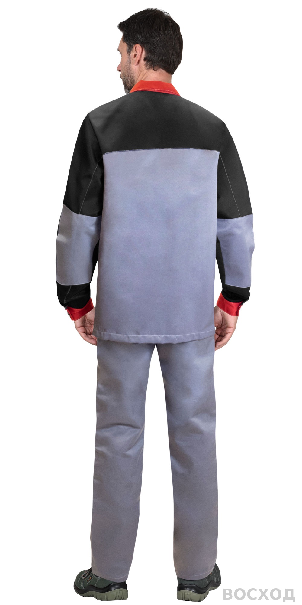 Костюм СИРИУС-АСПЕКТ куртка длин., брюки, средне- с черным и красной отделкой