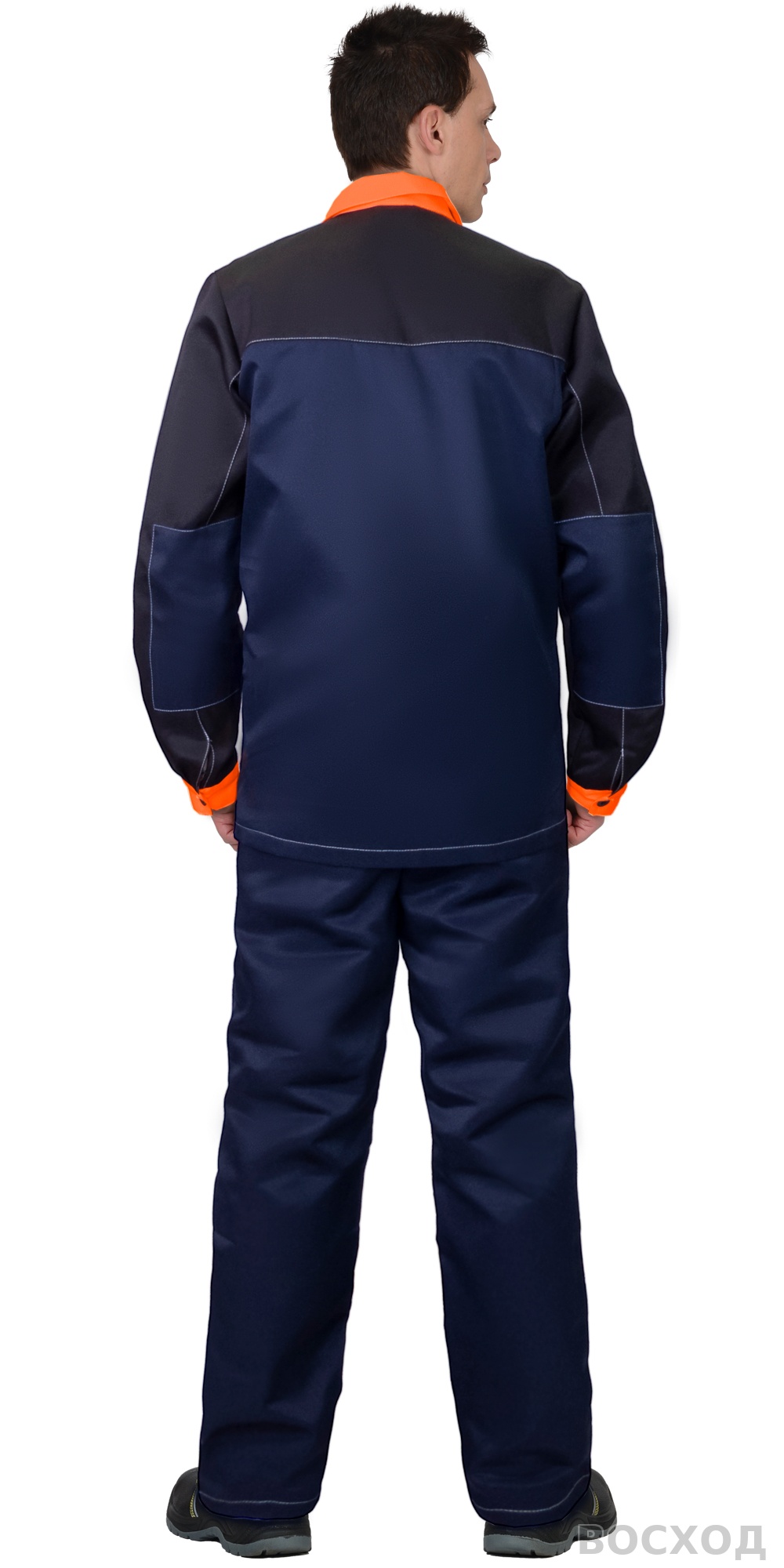 Костюм СИРИУС-АСПЕКТ куртка длин., брюки, с черным и оранжевой отделкой