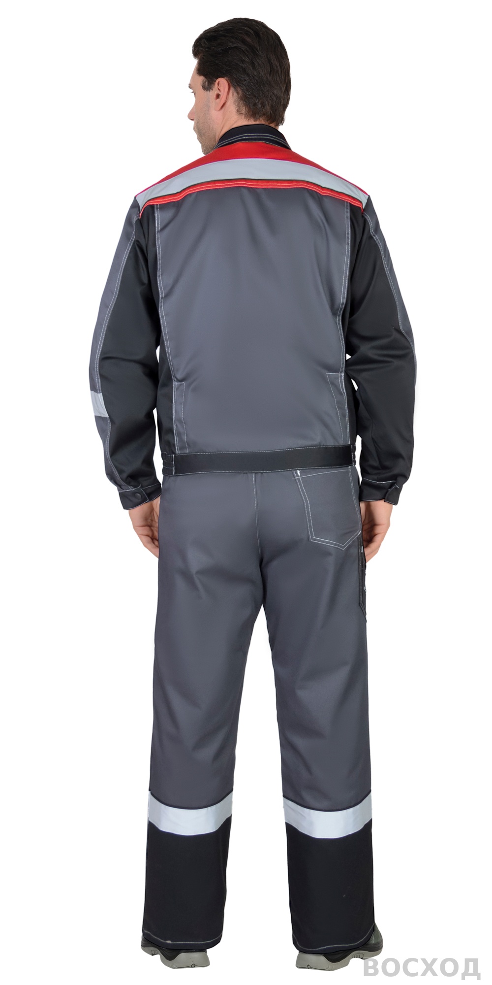 Костюм СИРИУС-ВИВАТ куртка, п/к, темно- с черным, красным и СОП