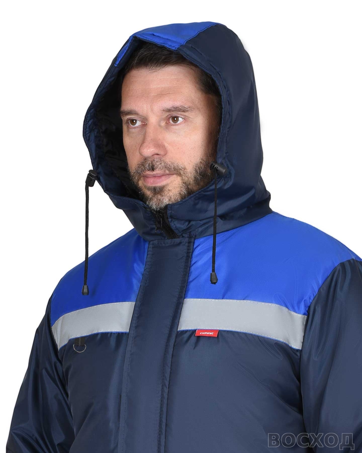 Костюм СИРИУС-РОСТ-НОРД-2 зимний, куртка, полукомбинезон, темно- с васильковым и СОП