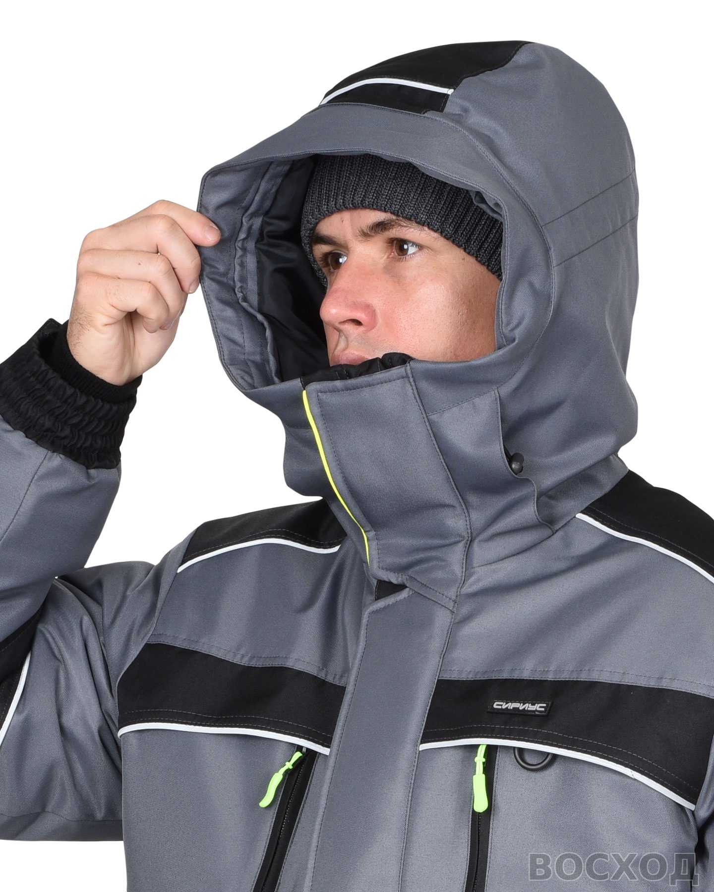 Костюм СИРИУС-АРКТИКА зимний, куртка дл., брюки, средне- с черным