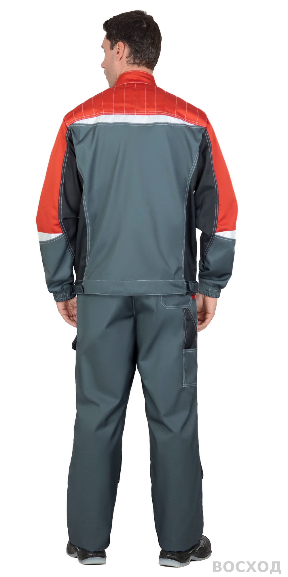 Костюм СИРИУС-ФАВОРИТ-МЕГА-РОСС куртка, п/к, темно- с красным, чёрным и СОП