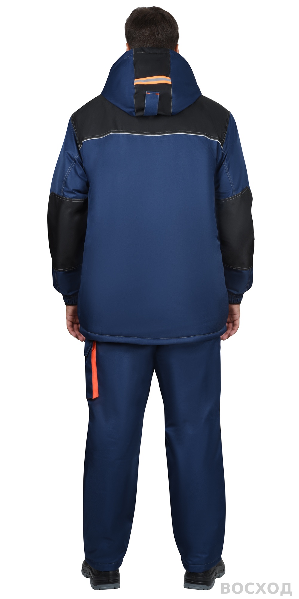 Костюм СИРИУС-МАНХЕТТЕН-М зимний, куртка дл, брюки, тёмно- с черным и кирпичной отделкой