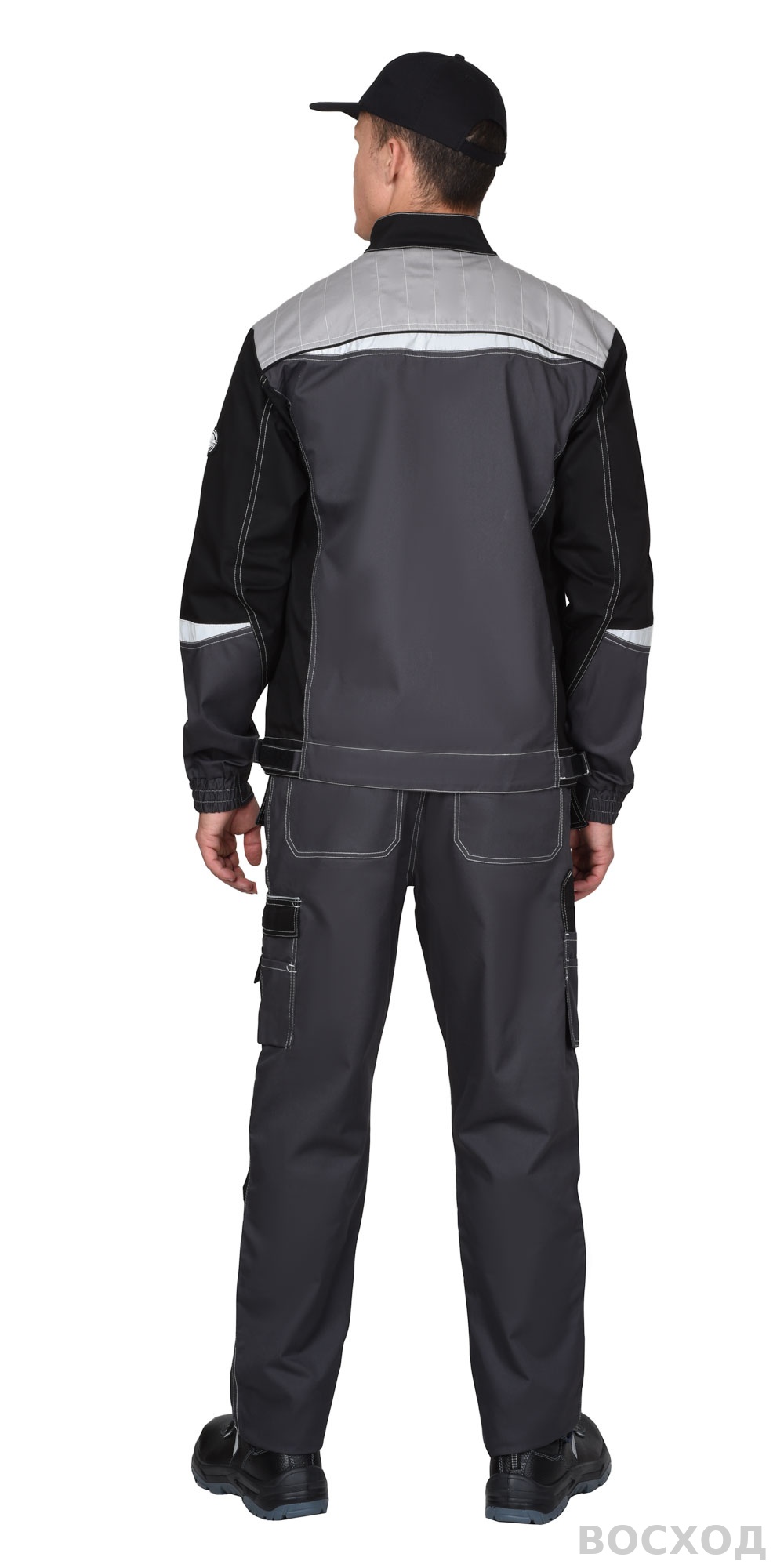 Костюм СИРИУС-МЕГА-ПРЕСТИЖ-Л куртка, п/к, темно- с черным