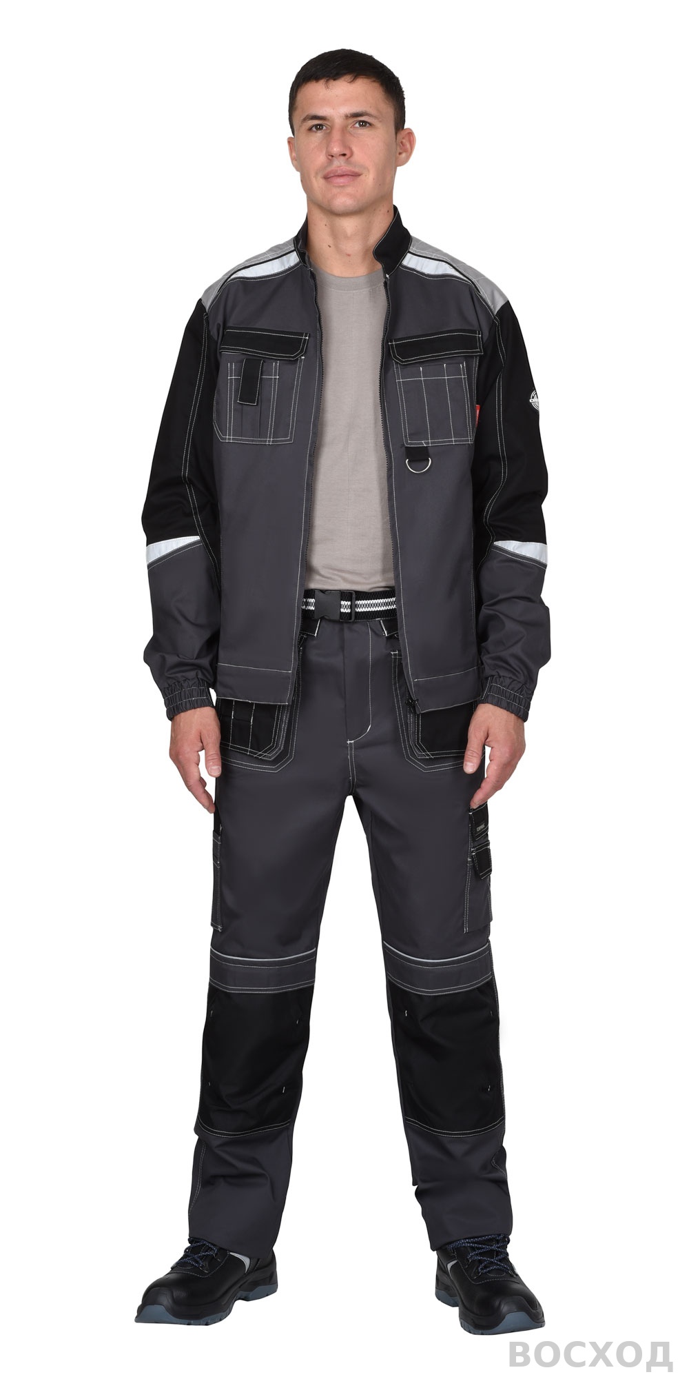 Костюм СИРИУС-МЕГА-ПРЕСТИЖ-Л куртка, брюки, темно- с черным