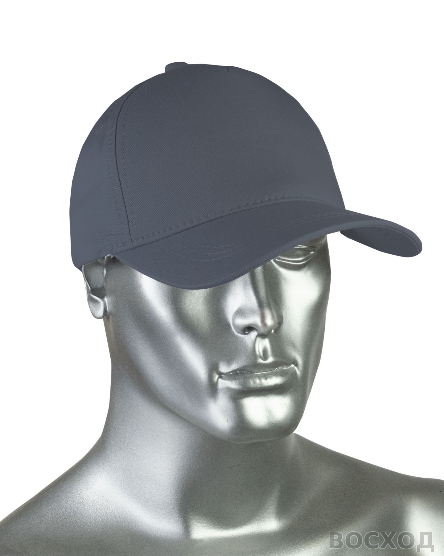 Кепка-бейсболка темно-серая пл.190 гр/м2 (пакет по 25 шт.,в упаковке 200 шт.)