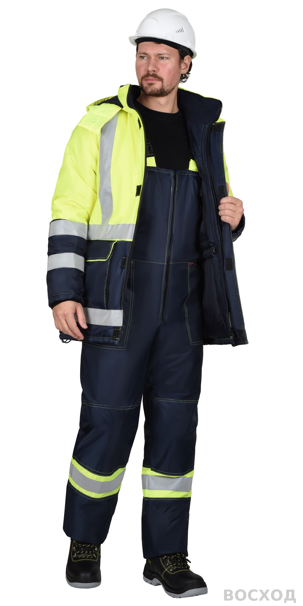 Костюм СИРИУС-ТЕРМИНАЛ зимний, куртка, п/к, с лимонным и СОП