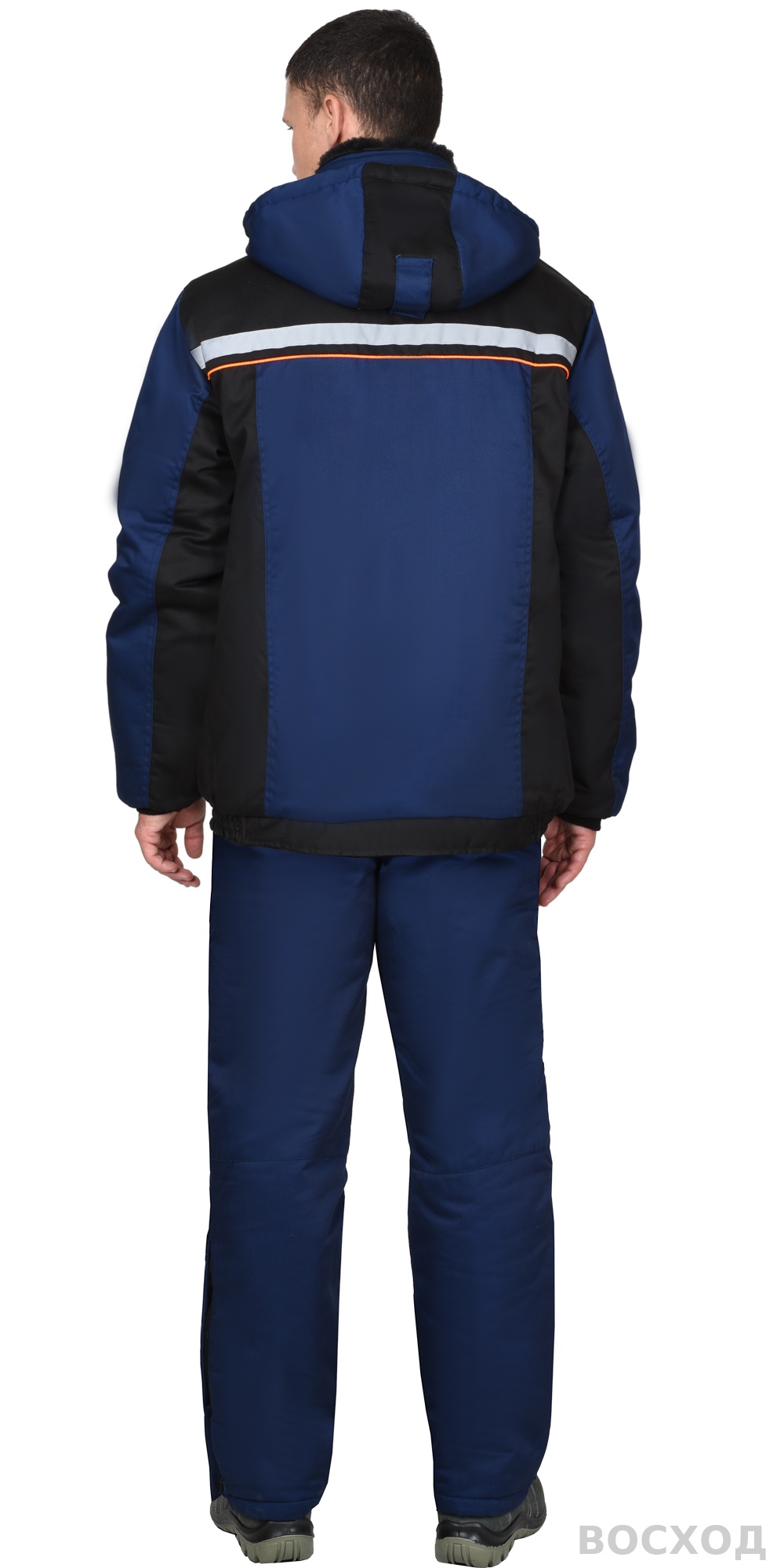 Костюм СИРИУС-ПРАКТИК зимний, куртка, брюки, меховой воротник, с черным и СОП