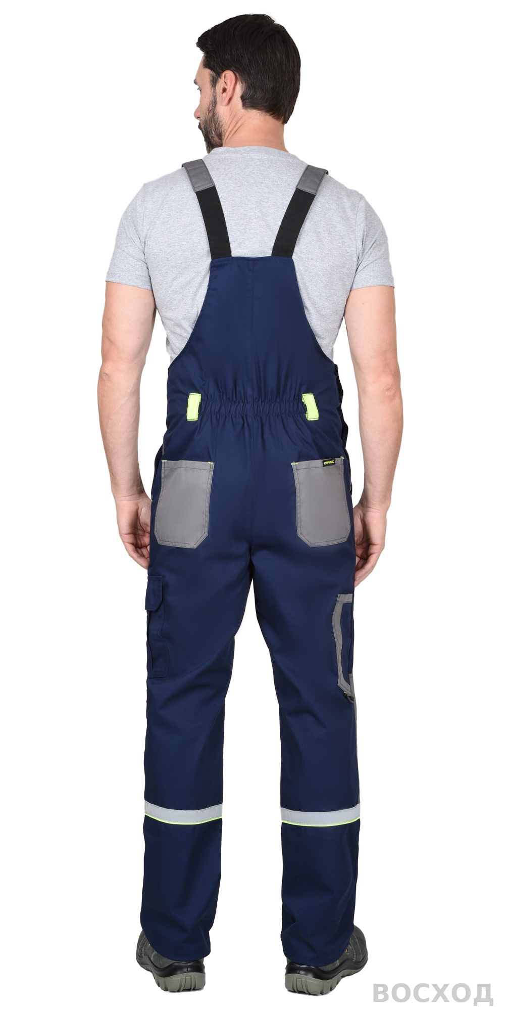 Костюм СИРИУС-СТАН куртка, п/к, со средне-серым и лимонной отделкой