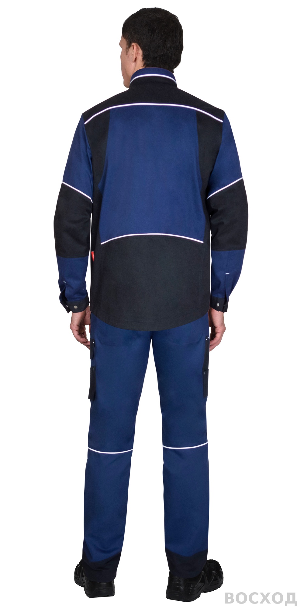 Костюм СИРИУС-АРКТИК куртка, брюки, синий с черным, тк. мех. стрейч - изображение 1