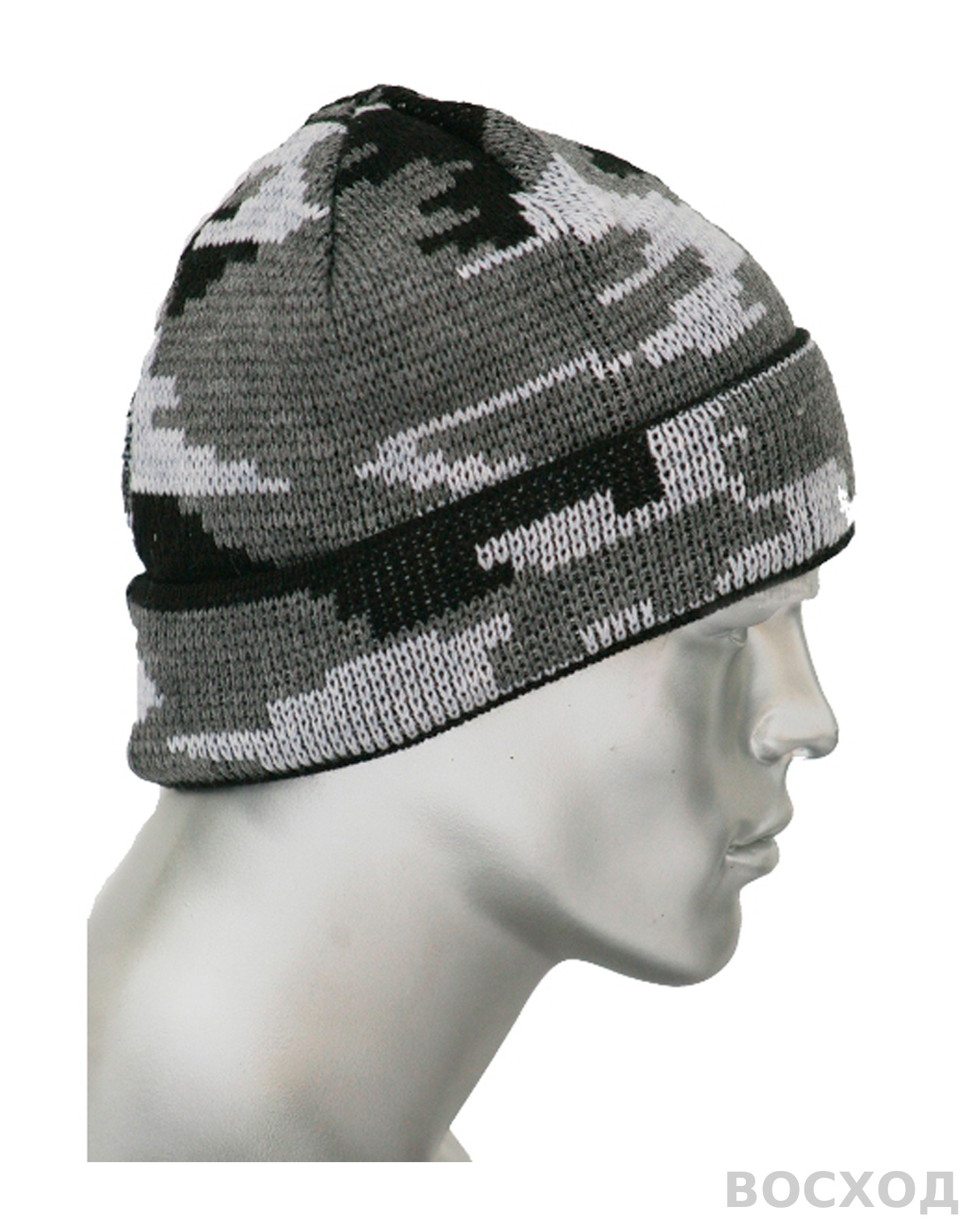 Шапка двойная КМФ серая