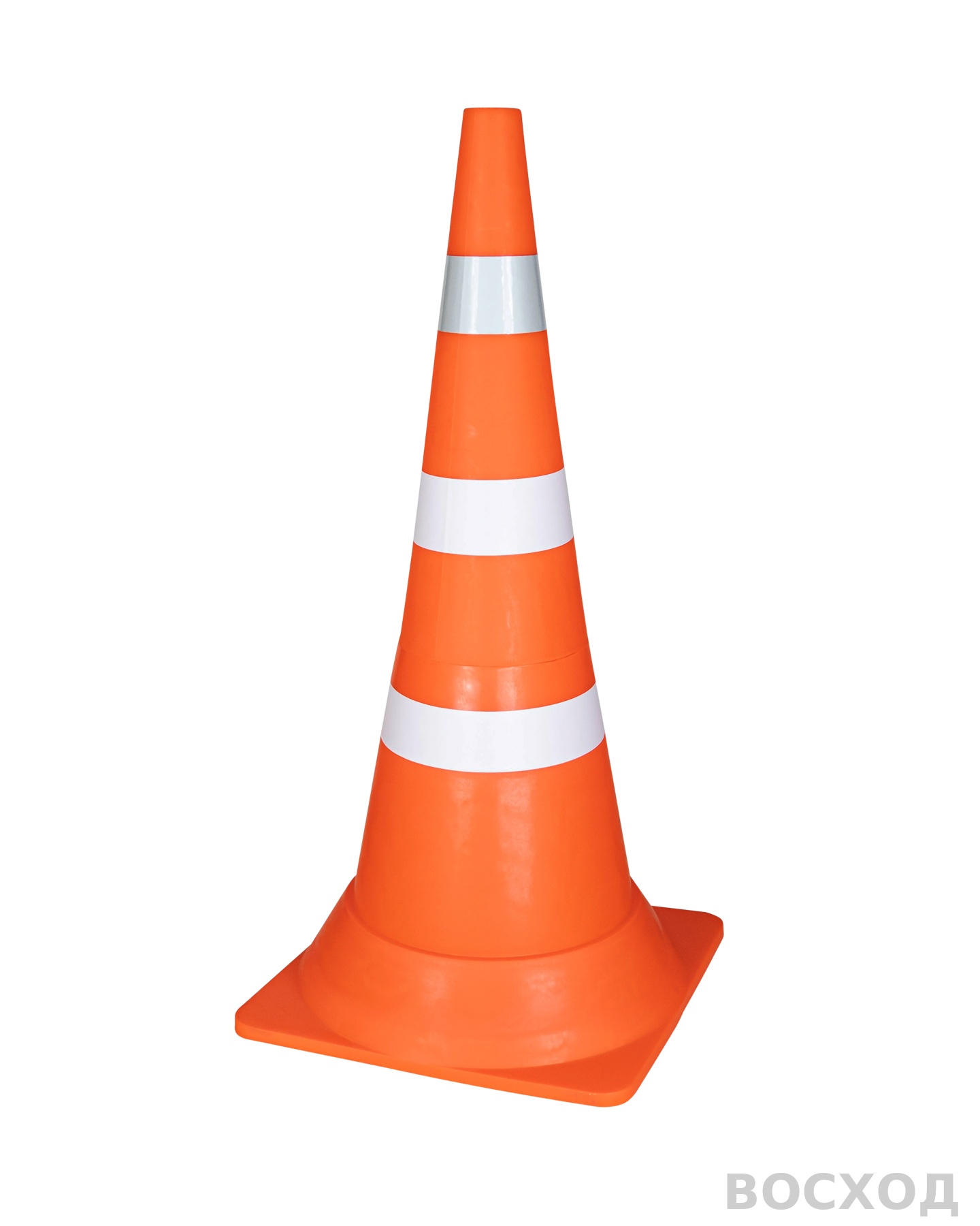 Конус сигнальный дорожный КС-3.5 750 мм. мягкий оранжевый с двумя белыми полосами и СОП