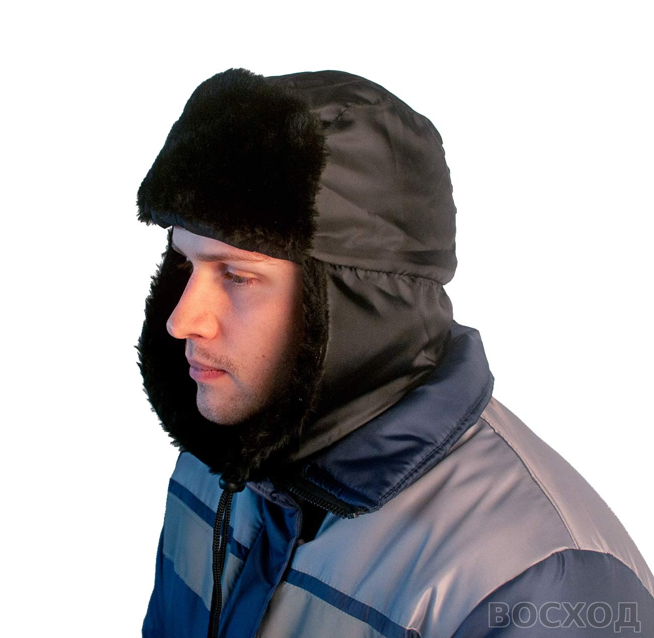 Шапка "Антифрост" черная, тк.Оксфорд, подкл. бязь